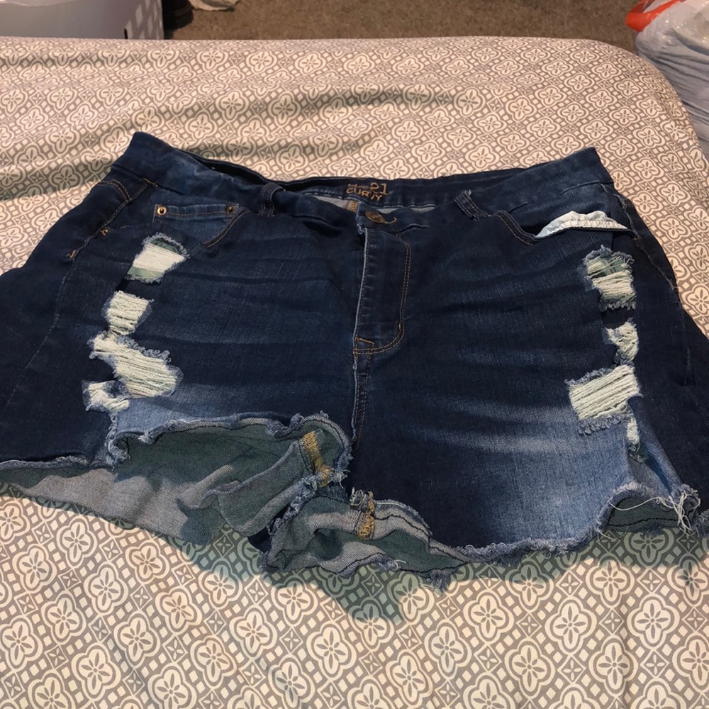 Jean shorts.